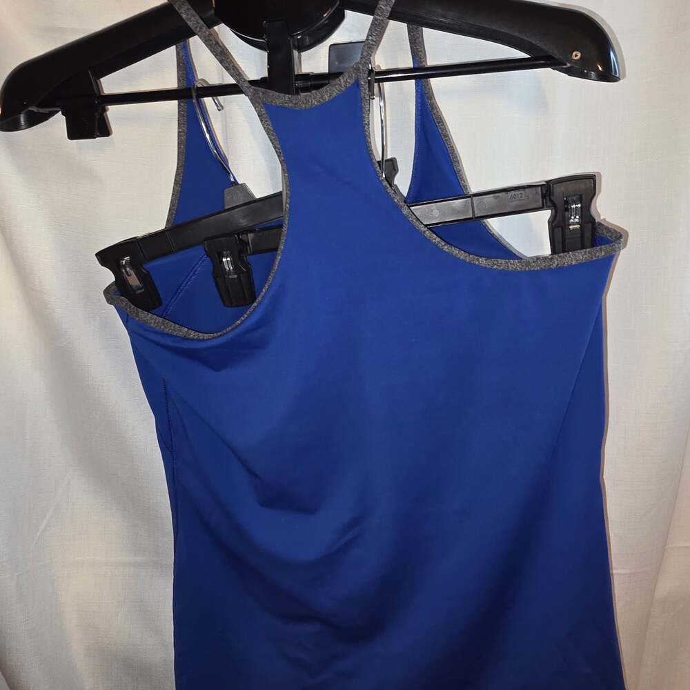 Adidas Blue Climalite Racerback Tank Top Medium - Picture 2 of 5